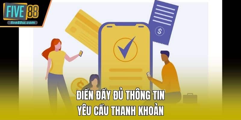 Điền đầy đủ thông tin yêu cầu thanh khoản